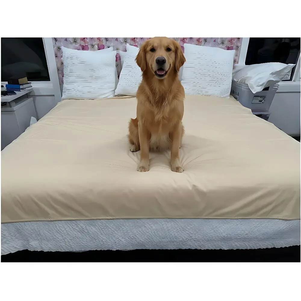 Silly Legacy Waterproof Bed Cover Liner for Pets Large 82x82 Beige, New
